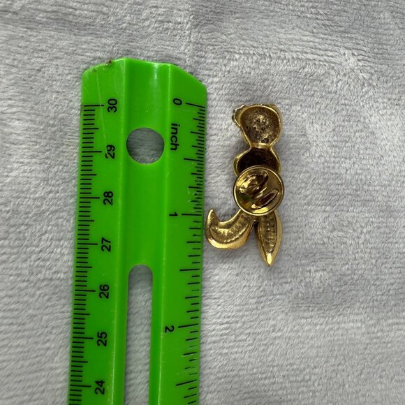 Vintage Gold-Tone Bunny Rabbit Lapel Pin Brooch Tie Tack Easter Holiday - Picture 6 of 16